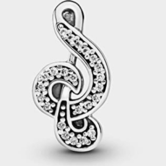 Pandora TREBLE CLEF MUSIC 791381CZ Silver Cubic Zirconia Crystals New Charm - Picture 5 of 14